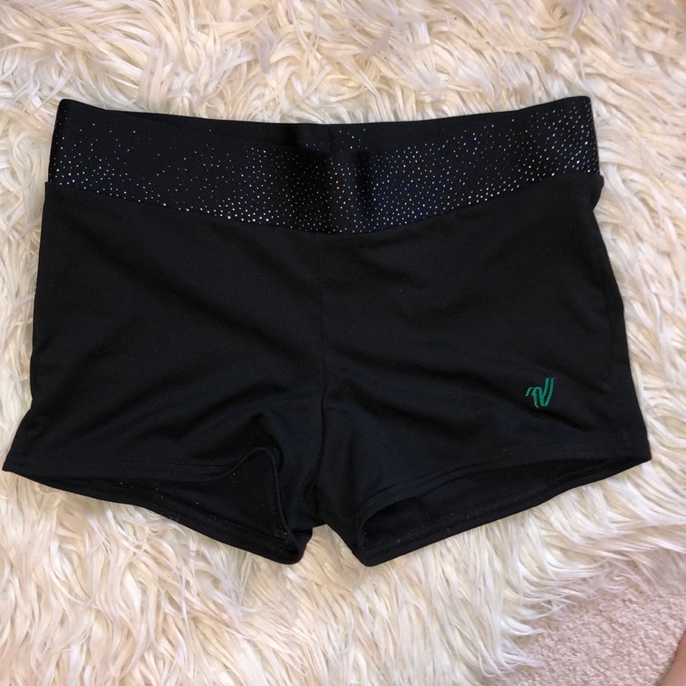Varsity black spandex shorts